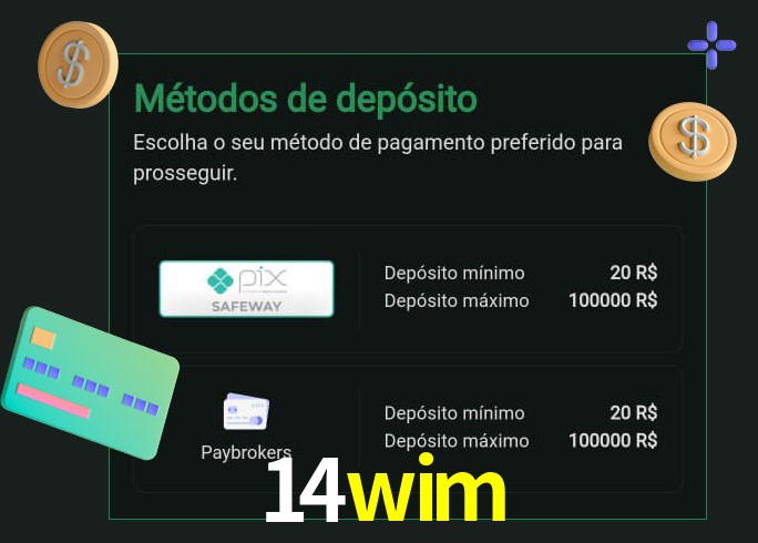 O cassino 14wim oferece uma grande variedade de métodos de pagamento